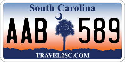 SC license plate AAB589