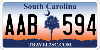 SC license plate AAB594