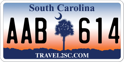 SC license plate AAB614