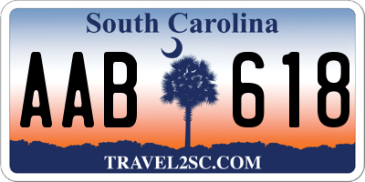SC license plate AAB618