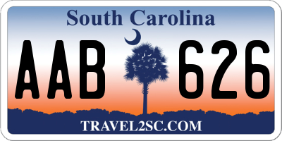 SC license plate AAB626