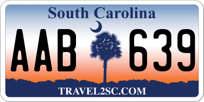 SC license plate AAB639