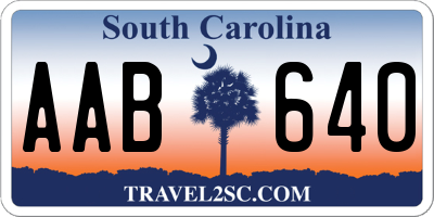 SC license plate AAB640