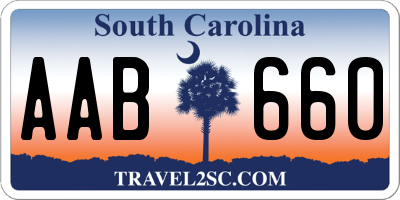 SC license plate AAB660