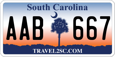 SC license plate AAB667