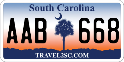 SC license plate AAB668