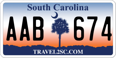 SC license plate AAB674
