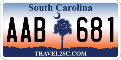 SC license plate AAB681
