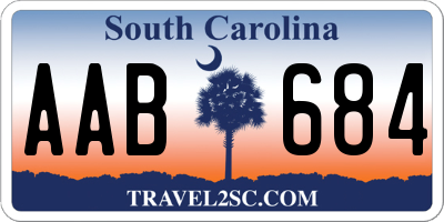 SC license plate AAB684