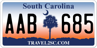 SC license plate AAB685