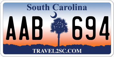 SC license plate AAB694