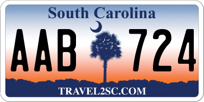 SC license plate AAB724