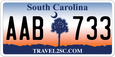 SC license plate AAB733