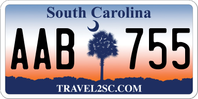 SC license plate AAB755