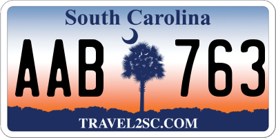 SC license plate AAB763