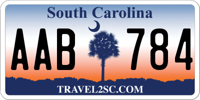 SC license plate AAB784