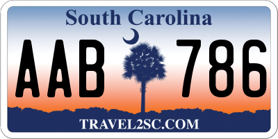 SC license plate AAB786