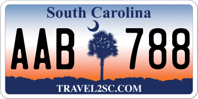 SC license plate AAB788