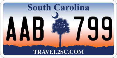 SC license plate AAB799