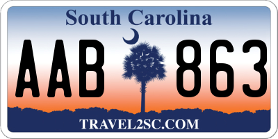 SC license plate AAB863