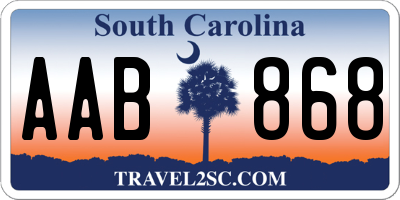 SC license plate AAB868