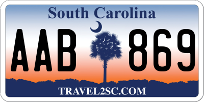 SC license plate AAB869
