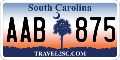 SC license plate AAB875