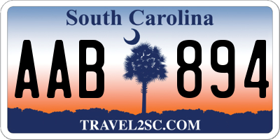 SC license plate AAB894