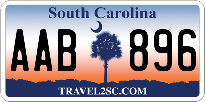 SC license plate AAB896