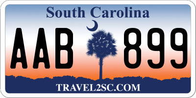 SC license plate AAB899