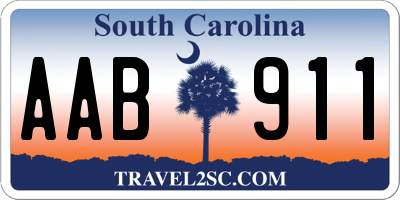 SC license plate AAB911