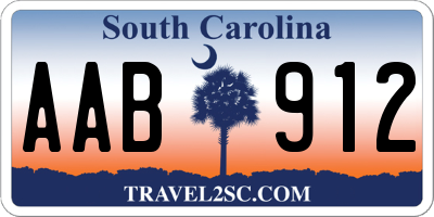 SC license plate AAB912