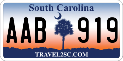 SC license plate AAB919