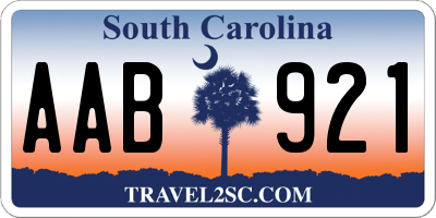 SC license plate AAB921