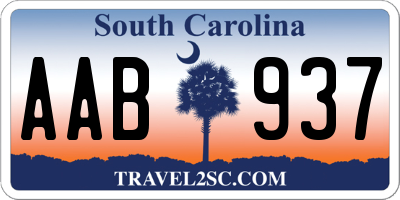 SC license plate AAB937