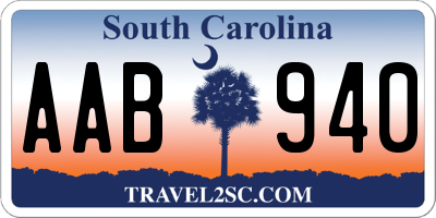 SC license plate AAB940