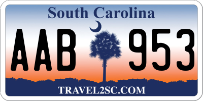 SC license plate AAB953