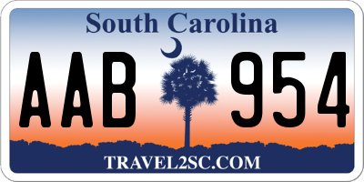 SC license plate AAB954
