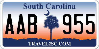 SC license plate AAB955