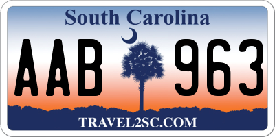 SC license plate AAB963