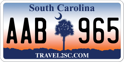 SC license plate AAB965