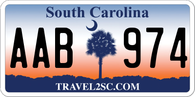 SC license plate AAB974
