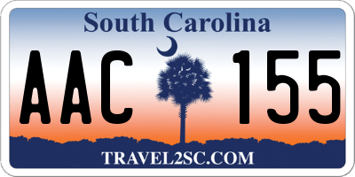 SC license plate AAC155