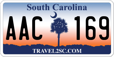 SC license plate AAC169