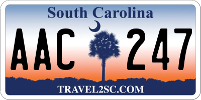 SC license plate AAC247