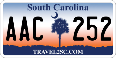 SC license plate AAC252