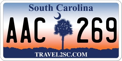 SC license plate AAC269
