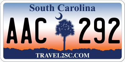 SC license plate AAC292