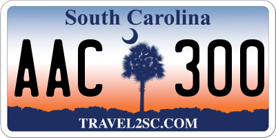 SC license plate AAC300