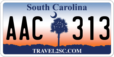 SC license plate AAC313